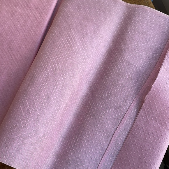 Vintage pink organdy, pink dotted Swiss sewing fabric, 36” wide, 1 yard - Picture 3 of 4